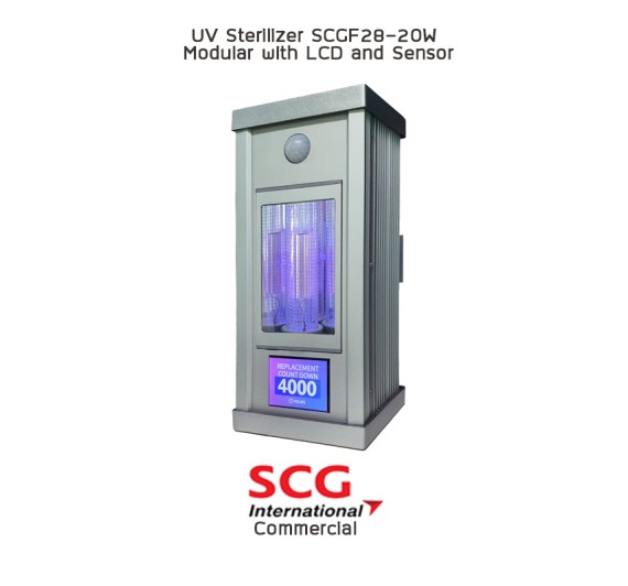 FAR UVC 222NM.(โคมไฟฆ่าเชื้อ) UV Sterilizer SCGF28-20W Modular with LCD and  Sensor  1 Y. (สำหรับงานราชการ)